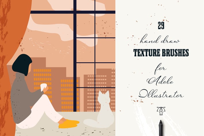 29 Hand draw vector texture brushes