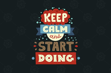 Modern flat design hipster illustration with quote