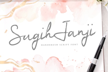 Sugih Janji - Handbrush Script Font