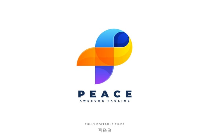 Abstract Letter P Colorful Logo