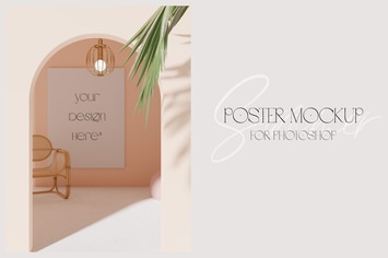 Hot summer beach house canva mockup without frame