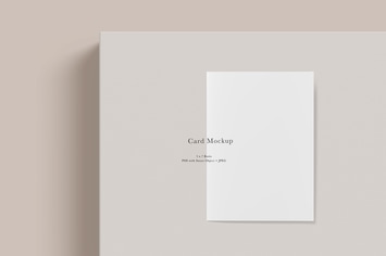 Card Mockup #1279, Beige Invitation Mockup 