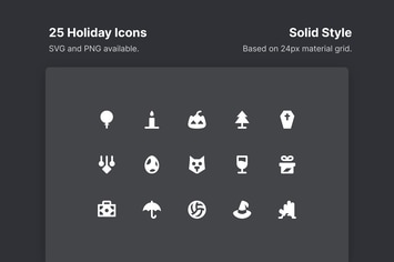 Holiday Icons - Solid Style