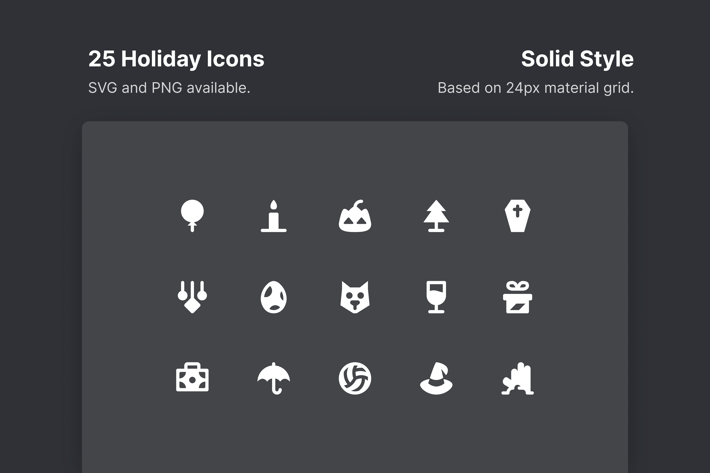Holiday Icons - Solid Style