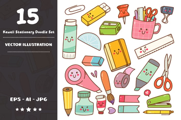 Kawaii Stationery Doodle Set