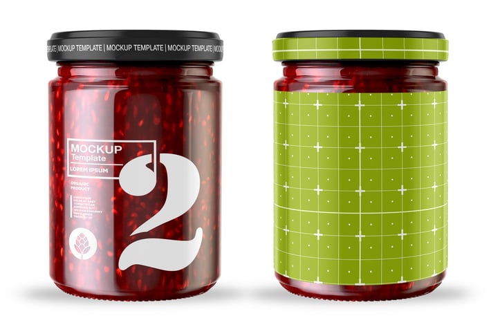 Strawberry Jam Jar Mockup