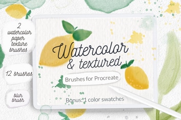 Watercolor texture aquarelle brushes