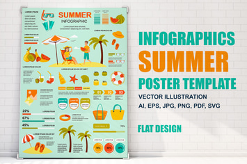 Summer Vacation Infographics Poster Template