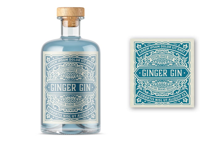Vintage Liquor Label Packaging Layout 