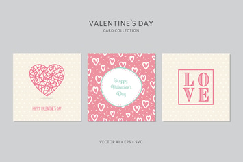 Valentines Day Card Vector Set