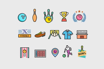 15 Ten Pin Bowling Icons
