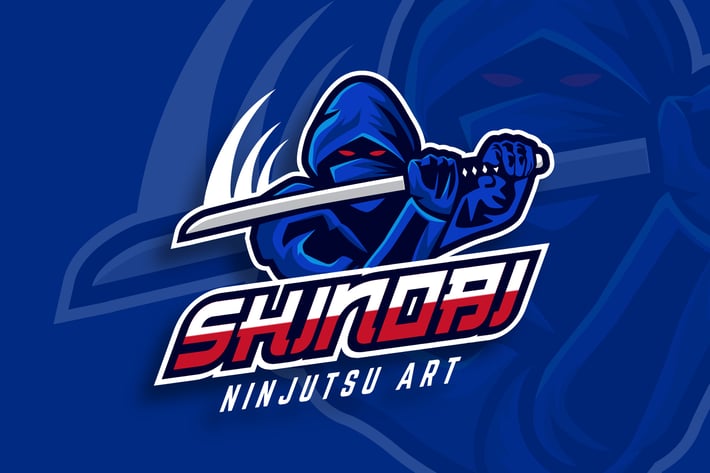 Ninja Sport And Esport Logo Vector Template