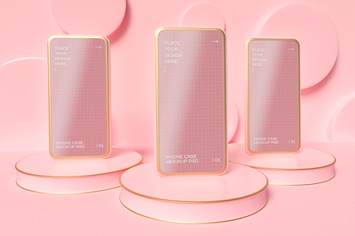 Three Smartphone Mockup