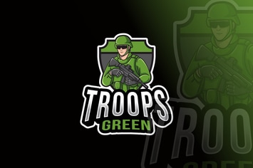 Troops Green Logo Template