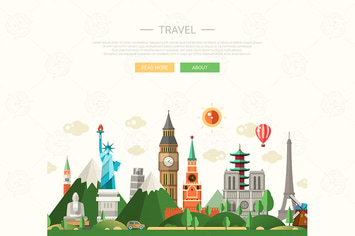 Travel - flat design composition illustration