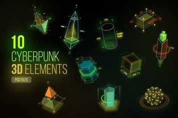 Cyberpunk 3D Elements