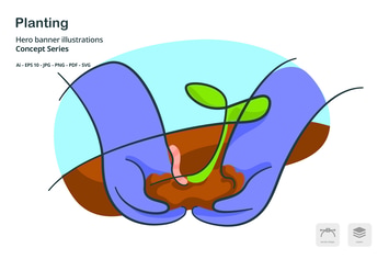 Planting Agriculture Ecology Vector Illustration