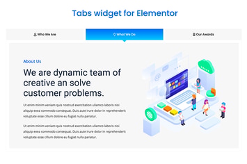 Elementor Tabs addon, widget