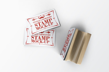 Stamp Business Card Mock-Up
