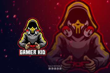 Kid Mask Gamer Mascot Logo