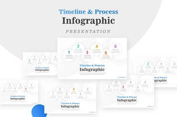 Six Process White Circles Infographic Presentation