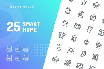 Smart Home Line Icons