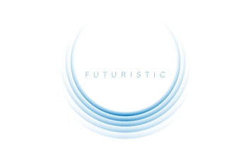 Bright blue futuristic technology round logo