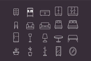 20 Furniture Icons Set