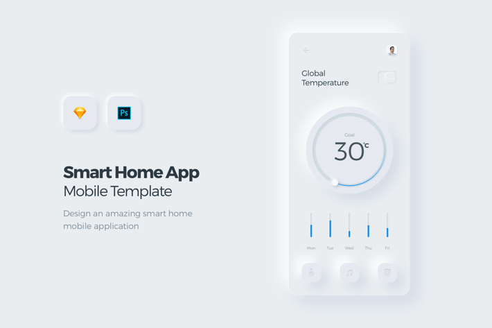 Smart Home Mobile App UI Kit Template