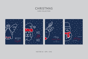Christmas Greeting Card Vector Set
