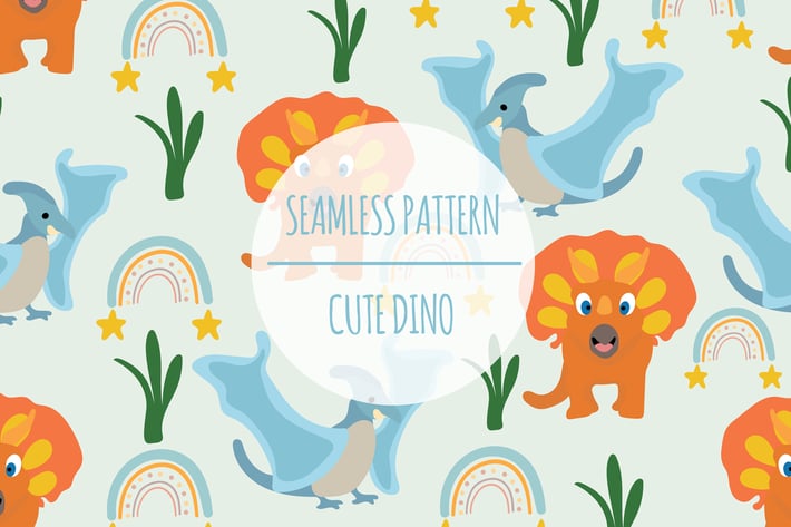 Cute dino – Seamless Pattern