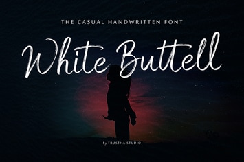 White Buttell Brush Font