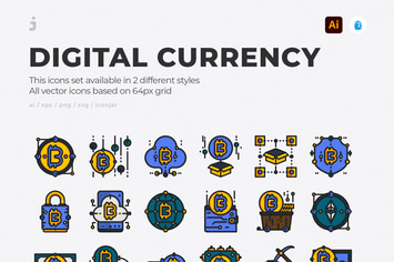 30 Digital Currency Icons