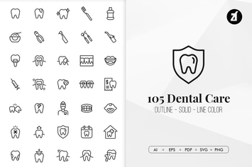 105 Dental care elements in minimal design