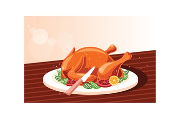 Whole roasted chicken on wooden cutting board