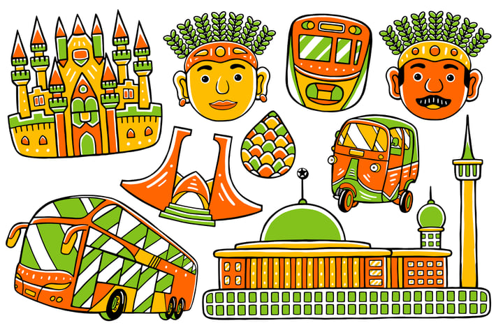 Jakarta City Doodle Vector #02