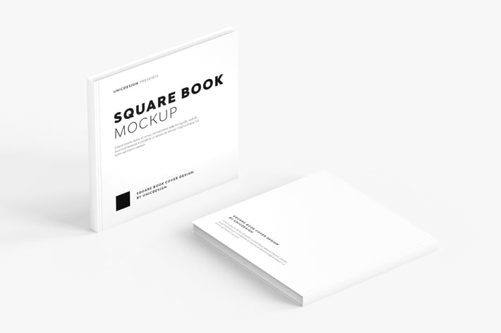 Square Book Mockup