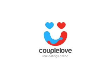 Logo Love Couple Union Holding Hands as Smile