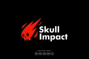 Skull Impact Meteor Logo