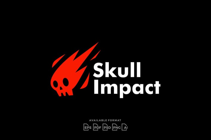 Skull Impact Meteor Logo