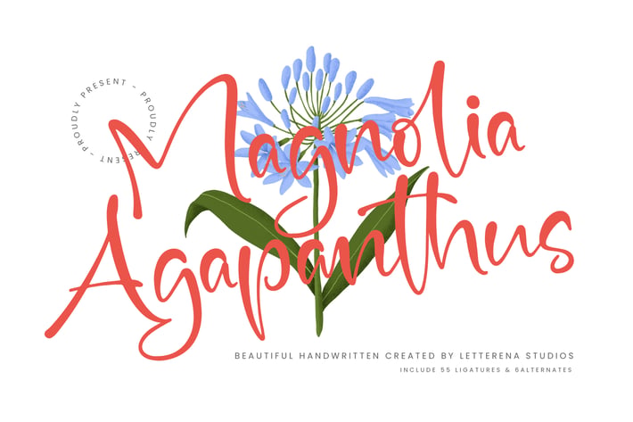 Magnolia Agapanthus Handwritten Font