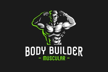 Body Builder Sport Logo Template