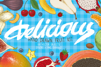 Delicioious Handdrawn Fruit Kit