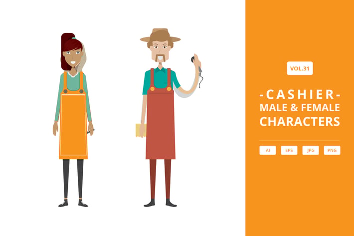 Cashier - Male & Female Characters Vol.31