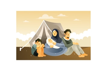 The Refugee Family Life in the Refugee Camp