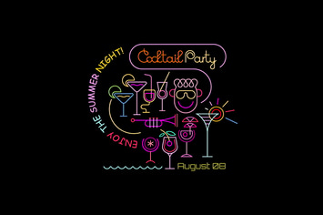 Cocktail Party neon colors poster designs