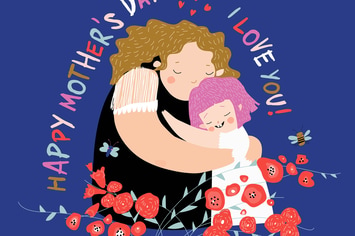 Cute mother hugging their daughter. Happy mothers 