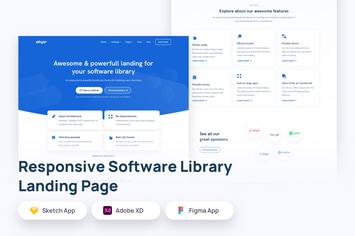 Responsive Software Library Landing Page Template