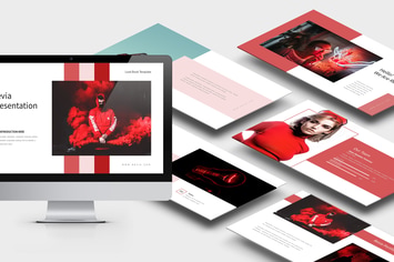 Revia : Red Gradient Color Tone Powerpoint
