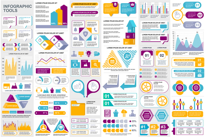 Collection Infographic Elements Template Graphics